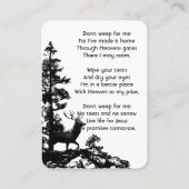 Christlich Memory Keepake Masculine Stag Deg Visitenkarte (Rückseite)