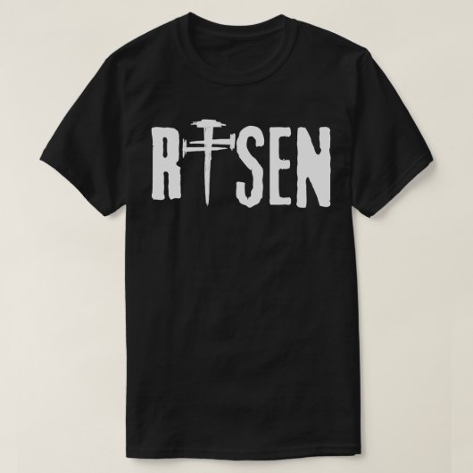 Christlich Men EASTER RISEN NAIL CROSS T-Shirt (Design vorne)