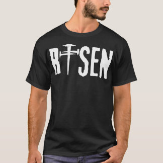 Christlich Men EASTER RISEN NAIL CROSS T-Shirt