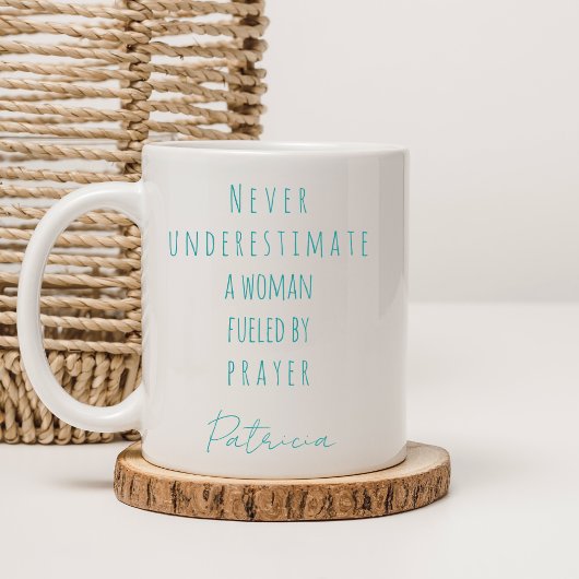 Christlich mit Gebet Individuelle Name Aquamarin Kaffeetasse
