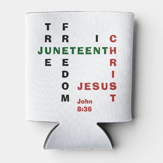Christlich Monogram JUNETEENTH Dosenkühler (Vorderseite)