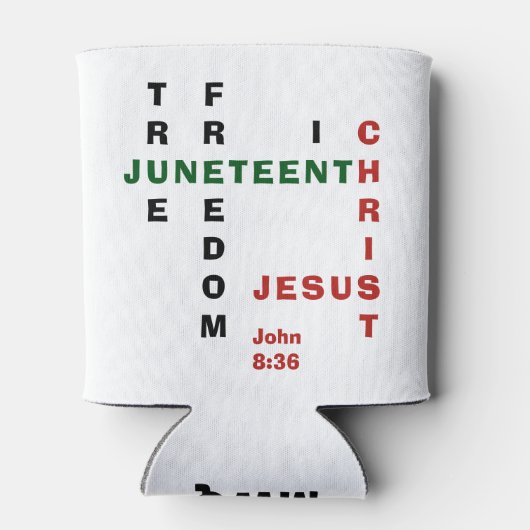 Christlich Monogram JUNETEENTH Dosenkühler (Rückseite)