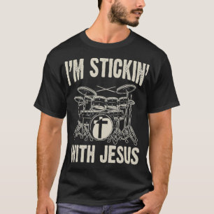 Christlich Music Funny Drum Jesus Rock Drummer Gif T-Shirt