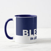 Christlich Navy Blue BLESSED Tasse (Links)