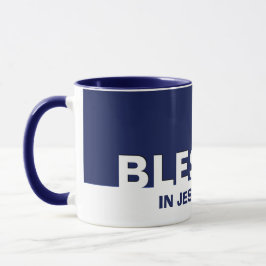 Christlich Navy Blue BLESSED Tasse