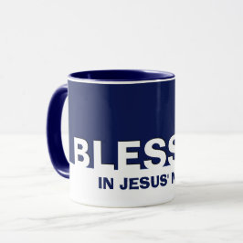 Christlich Navy Blue BLESSED Tasse