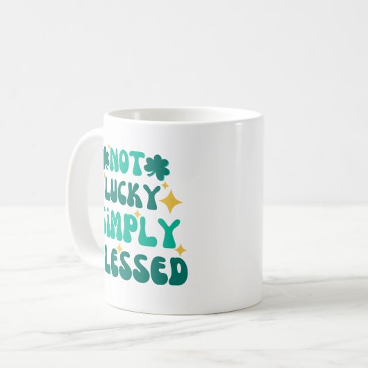 Christlich nicht glücklich gesegnet St. Patrick's  Kaffeetasse (Vorderseite Links)