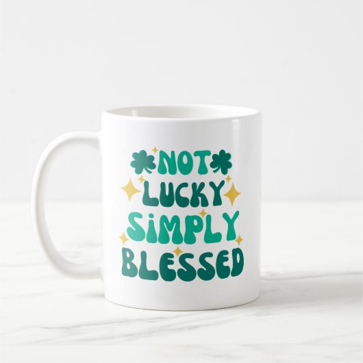 Christlich nicht glücklich gesegnet St. Patrick's  Kaffeetasse (Links)
