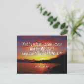 Christlich NICHT MÖGLICH NOCH POWER Zechariah 4:6 Postkarte (Stehend Vorderseite)