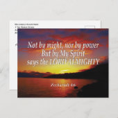 Christlich NICHT MÖGLICH NOCH POWER Zechariah 4:6 Postkarte (Vorne/Hinten)