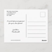 Christlich NICHT MÖGLICH NOCH POWER Zechariah 4:6 Postkarte (Rückseite)