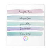 Christlich Notepad mit Bibelverse John 8:36 Notizblock (Vorderseite)