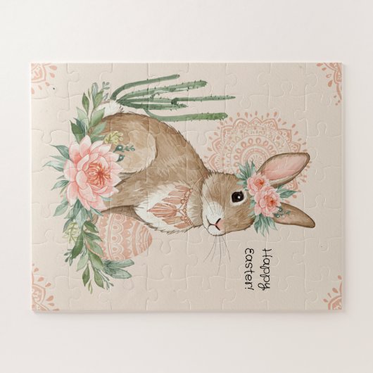 Christlich Oaster Bunny Boho Pastel Puzzle (Horizontal)