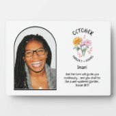 Christlich OCTOBER Geburtsmonat Blume NAME FOTO Fotoplatte (Vorderseite)