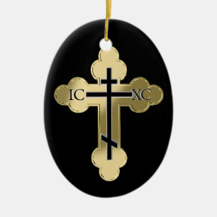 Christlich orthodox Kreuz Keramikornament