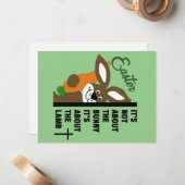 Christlich Osterhase Mitteilungskarte (Vorderseite/Rückseite Beispiel)