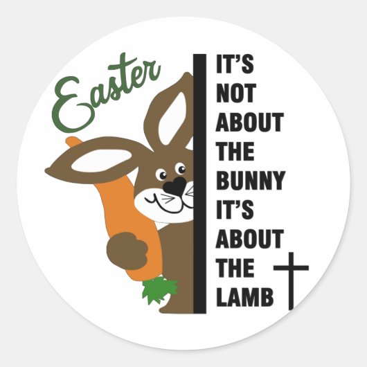 Christlich Osterhase Runder Aufkleber (Vorderseite)