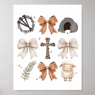 Christlich Ostern ist er riskiert Cross Faith Coqu Poster