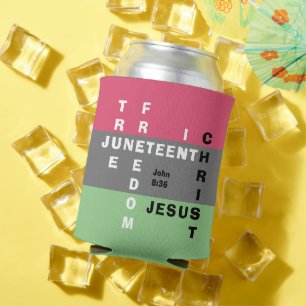 Christlich Pastel Monogram JUNETEENTH Dosenkühler