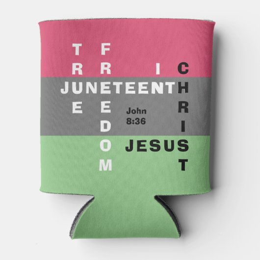 Christlich Pastel Monogram JUNETEENTH Dosenkühler (Vorderseite)