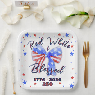Christlich-patriotische Amerika 250-Feier Pappteller