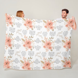 Christlich PRAYER Peach floral Fleecedecke