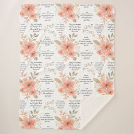 Christlich PRAYER Peach floral Sherpadecke
