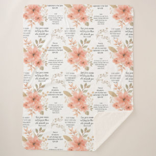 Christlich PRAYER Peach floral Sherpadecke