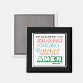 Christlich | PRAYER Power Glory | Schwarz Magnet (Vorderseite/Rückseite)