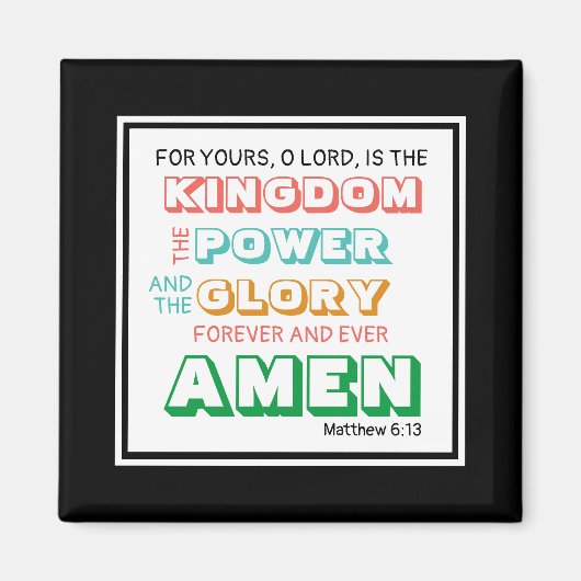 Christlich | PRAYER Power Glory | Schwarz Magnet (Vorne)