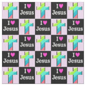 CHRISTLICH RAINBOW CROSS I LIEBE JESUS STOFF (Nahaufnahme)