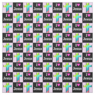 CHRISTLICH RAINBOW CROSS I LIEBE JESUS STOFF