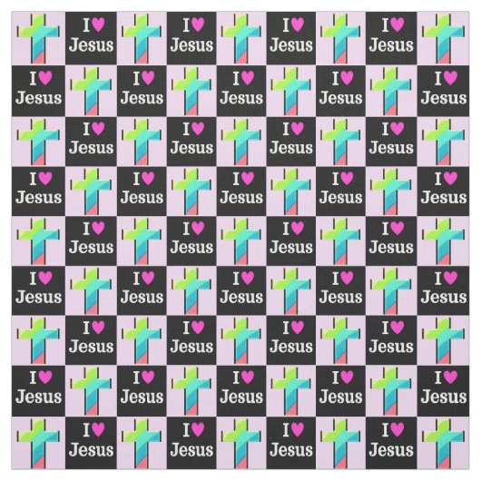 CHRISTLICH RAINBOW CROSS I LIEBE JESUS STOFF (Muster)