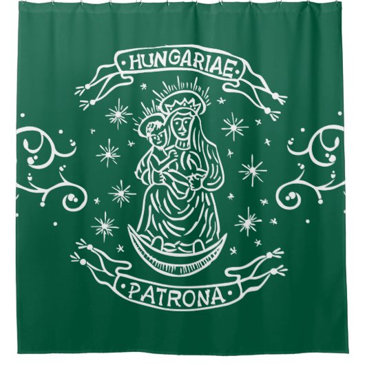 Christlich-religiöses Motiv mittelalterliche Jungf Duschvorhang (Vorderseite)