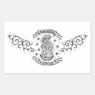 Christlich-religiöses Motiv mittelalterliche Jungf Rechteckiger Aufkleber