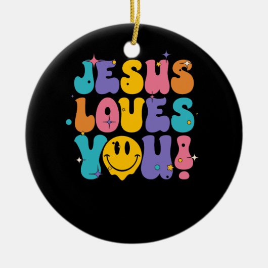 Christlich Retro Jesus Lieben Sie religiösen Glaub Keramik Ornament (Vorne)