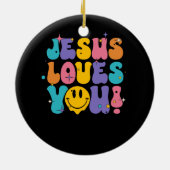 Christlich Retro Jesus Lieben Sie religiösen Glaub Keramik Ornament (Hinten)