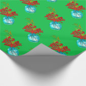 Christlich-rote Beeren Aquarellkunst Geschenkpapier (Ecke)