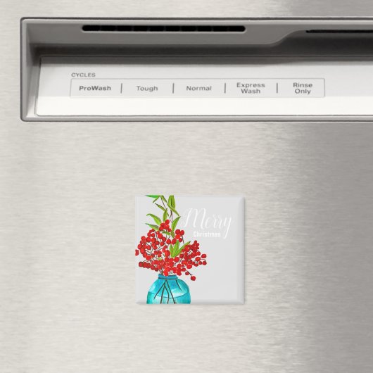 Christlich-rote Beeren Aquarellkunst Magnet (In Situ (Geschirrspüler))