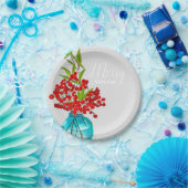 Christlich-rote Beeren Aquarellkunst Pappteller (Party)