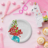 Christlich-rote Beeren Aquarellkunst Pappteller (Party)