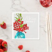 Christlich-rote Beeren Aquarellkunst Serviette (Beispiel)