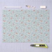 Christlich-rote Beeren Muster modern trendig grau Seidenpapier (Handwerk)