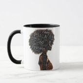 Christlich Schwarze Frau Naturhaar Psalm 91 Gebet Tasse (Links)