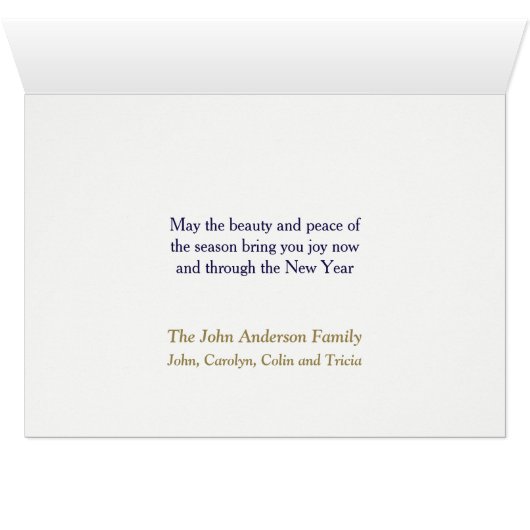 Christlich Scripting Gold Village Weihnachtskarte (Innenansicht Horizontal (Unten))