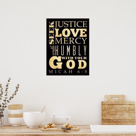 Christlich Scriptural Bible Verse - Micah 6:8 Poster (Küche)