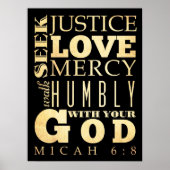 Christlich Scriptural Bible Verse - Micah 6:8 Poster (Vorne)
