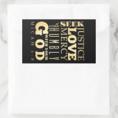 Christlich Scriptural Bible Verse - Micah 6:8 Rechteckiger Aufkleber (Tasche)