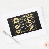 Christlich Scriptural Bible Verse - Micah 6:8 Rechteckiger Aufkleber (Umschlag)