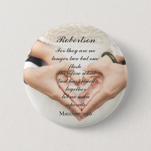 Christlich Scripture Wedding Foto Button (Vorderseite)
